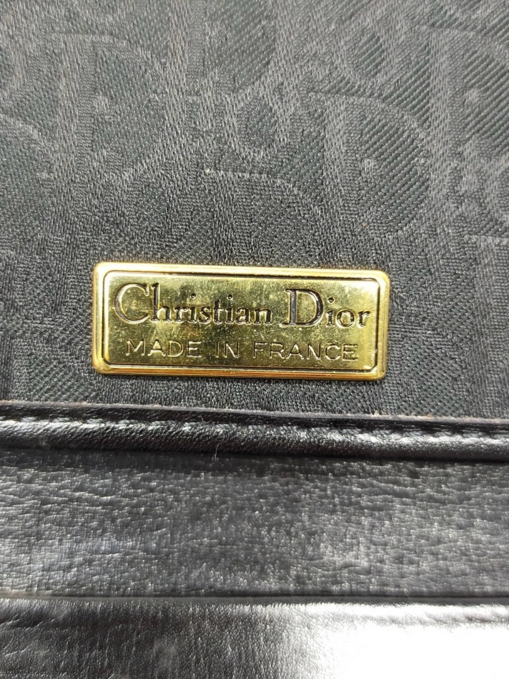 Dior Black Monogram Tote with Gold Plaque - Picture 9 of 13